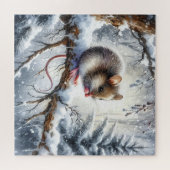 Puzzle Paysage D'Hiver Avec Souris (Horizontal)