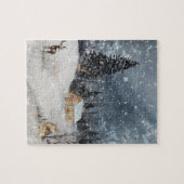 Puzzle Paysage d'hiver Cabine d'aquarelle (Horizontal)