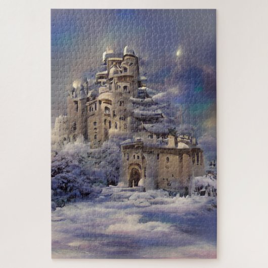 Puzzle Paysage d'hiver, Château Dans La Neige, Peinture D (Vertical)