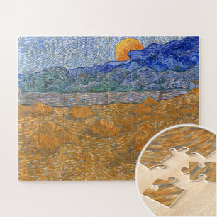 Puzzle Paysage du soir avec la lune montante par Van Gogh