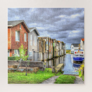 Puzzle Paysage en bateau du port de Bungalow