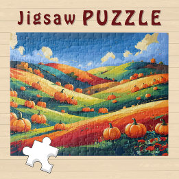 Puzzle Paysage Fantastique de Citrouille Mignonne
