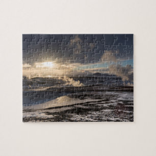 Puzzle Paysage géothermique hivernal