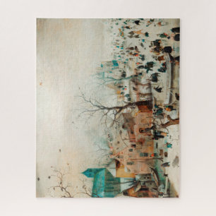Puzzle Paysage hivernal avec patineurs de glace - Avercam