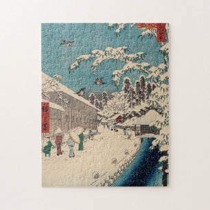 Puzzle Paysage hivernal d'Hiroshige japon ukiyo-e antique