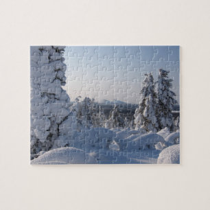 Puzzle Paysage hivernal enneigé avec des sapins