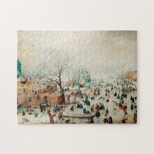 Puzzle Paysage hivernal Patineurs de glace 1608 Hendrick (Horizontal)