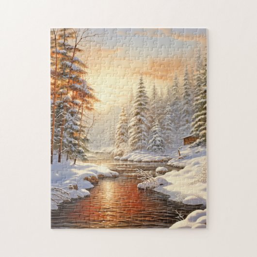 Puzzle Paysage hivernal Pins (Vertical)