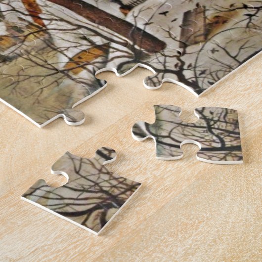 Puzzle Paysage hivernal sur un étang aux oiseaux (Côté)