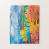 Puzzle Paysage impressionniste avec l'étang (Vertical)