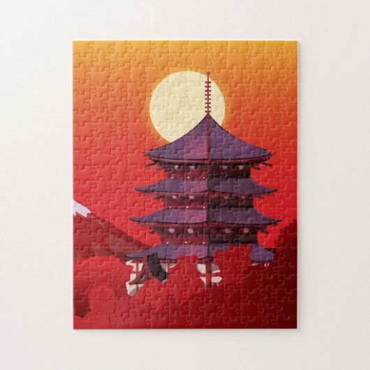 Puzzle Paysage japonais dessin animé de voyage (Vertical)
