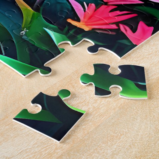 Puzzle Paysage magique Cascade et fleurs deux (Côté)