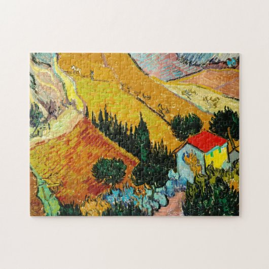 Puzzle Paysage Maison et Plowman Vincent Van Gogh (Horizontal)