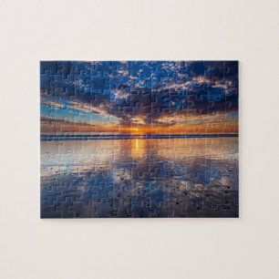 Puzzle Paysage marin dramatique, coucher de soleil, CA