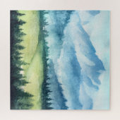 Puzzle Paysage montagnard, aquarelle illustration artisti (Horizontal)