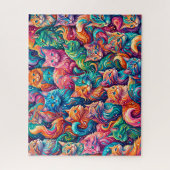 Puzzle Paysage onirique de chat vibrant – Psychedelique B (Vertical)