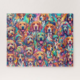 Puzzle Paysage onirique de chien vibrant – Psychedelique