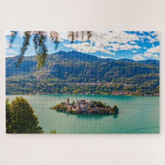 Puzzle Paysage pittoresque de l'île de San Giulio, Italie (Horizontal)