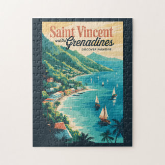 Puzzle Paysage rétro de Saint-Vincent-et-les-Grenadines