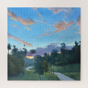 Puzzle Paysage rural Sunset Country Road Peinture