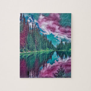 Puzzle Paysage sauvage de la forêt Abstraite