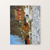 Puzzle Paysage suédois en hiver avec neige - mer gelée (Vertical)