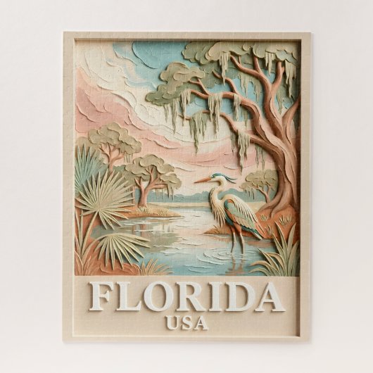 Puzzle Paysage Texturé de la Faune Aviaire des Everglades (Vertical)