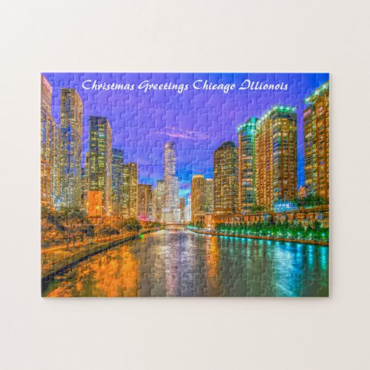 Puzzle Paysage urbain de Chicago Illinois.  (Horizontal)