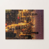 Puzzle Paysage urbain de nuit de Chicago (Horizontal)