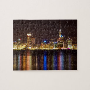 Puzzle Paysage urbain nocturne d'Auckland
