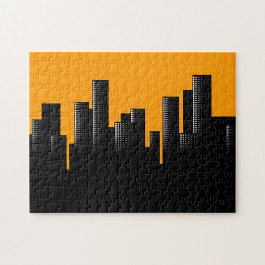Puzzle paysage urbain orange (Horizontal)
