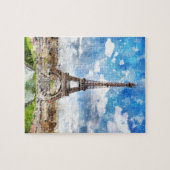 Puzzle Paysage urbain Paris, Eiffel d'aquarelle vers (Horizontal)