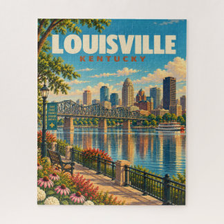 Puzzle Paysage urbain vintage de Louisville sur l'Ohio Ri