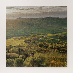 Puzzle Paysages ruraux italiens, coucher de soleil de Tos