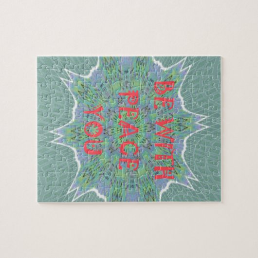 Puzzle Peace Be With You Inspirational Graphic Art Text (Horizontal)