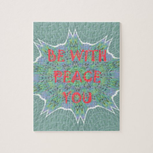 Puzzle Peace Be With You Inspirational Graphic Art Text (Vertical)