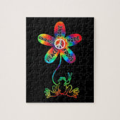 Puzzle Peace Courage Aimer Hope Frogs Hippie (Vertical)