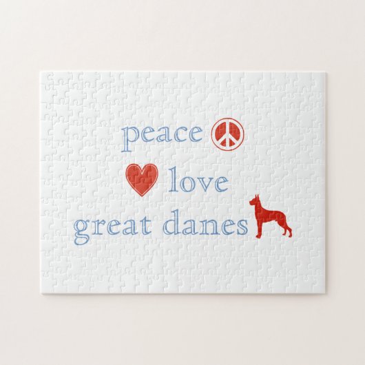 Puzzle Peace Love Great Danes (Horizontal)