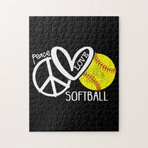 Puzzle Peace Love Softball Vector SKY