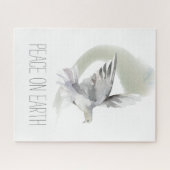 Puzzle Peace on Earth Dove Grey and White (Horizontal)