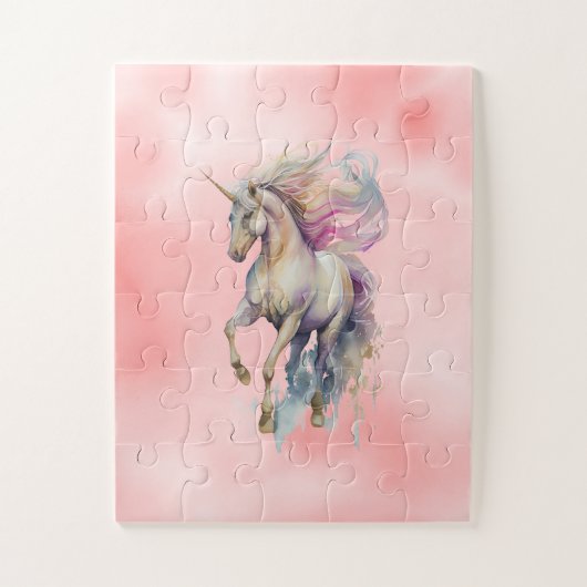 Puzzle Peach Pink Unicorn Dream (Vertical)