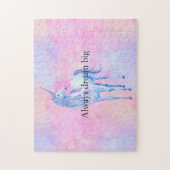 Puzzle Peach rose violet licorne (Vertical)