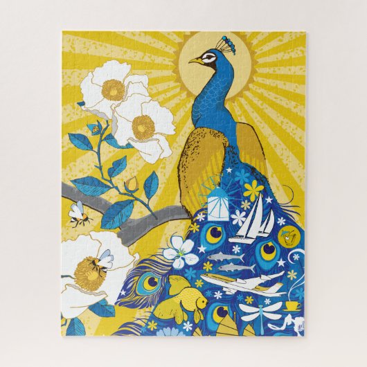 Puzzle Peacock 16x20 pour les personnes aveugles (Vertical)