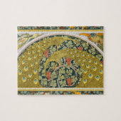 Puzzle Peacock Art Nouveau Style rond design complexe (Horizontal)