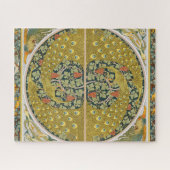 Puzzle Peacock Art Nouveau Style rond design complexe (Horizontal)