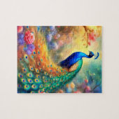 Puzzle Peacock Bird 100 avec fleurs (Horizontal)