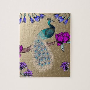 Puzzle Peacock En Or