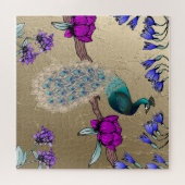 Puzzle Peacock En Or (Horizontal)