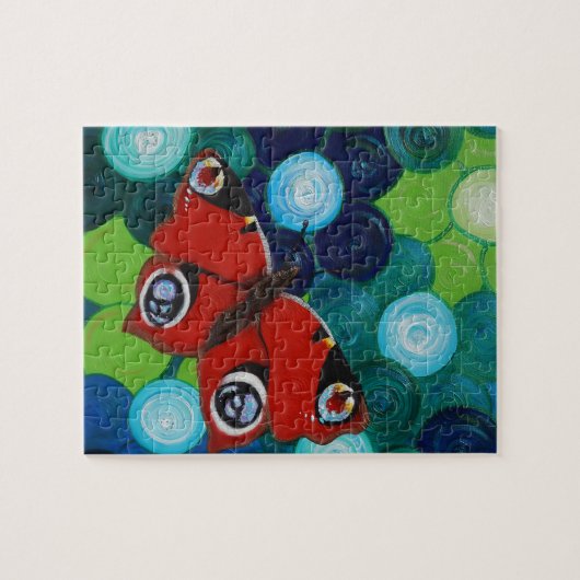 Puzzle Peacock Papillon peint (Horizontal)