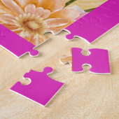 Puzzle Peacock Plum rose avec fleurs colorées (Côté)